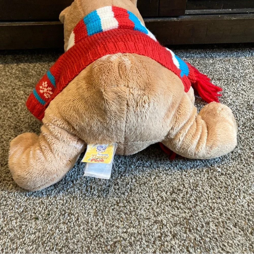 Disney Store Winnie the Pooh Plush Bear Holiday Sweater Scarf 2008